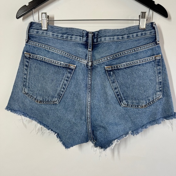 AGOLDE Parker Denim High Rise Distressed Summer Cutoff Shorts Blue Size 27 - Picture 9 of 12